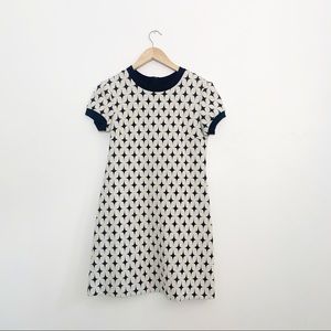 Zara White Black Star A-line Short Sleeve Dress